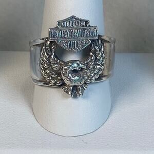 Harley Davidson Motorcycles 925 Silver Eagle Ring Mens Size 11.5 Heavy Thick